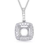 14 KT Rounds Shape Diamond Pendant For 5.2mm Cushion